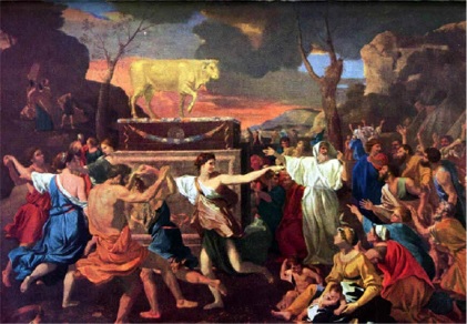 N. Poussin: Die Anbetung des goldenen Kalpes